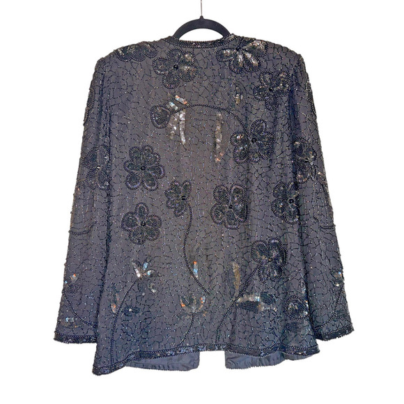 Vintage‎ Niteline Della Roufogali Silk Beaded Evening Jacket Glam Party Formal - Picture 14 of 16